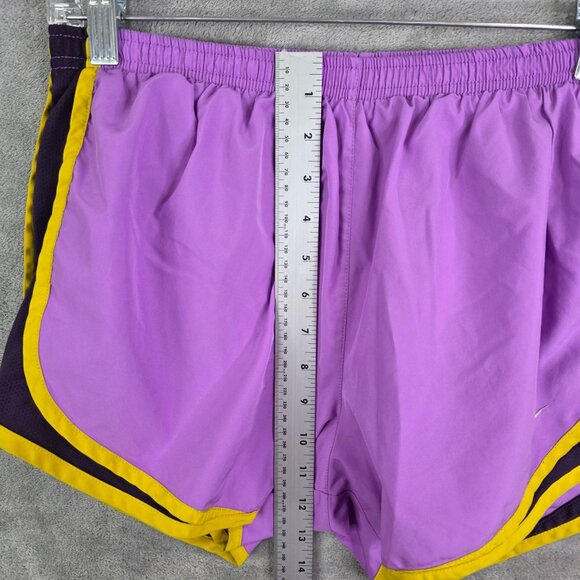 Womens Nike Dri-Fit Running Shorts Purple Yellow Polyester 3.5" Inseam Size M - Picture 5 of 11